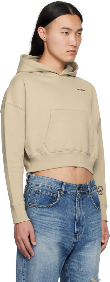Pulover We11done We11done Teddy Twins Cropped Hoodie Bež | WD-TH0-25-841-U-KK, 1