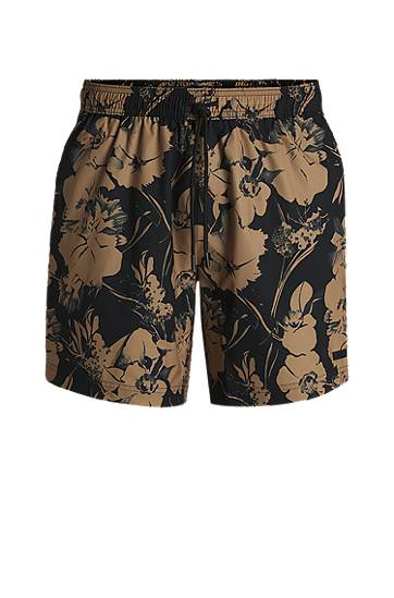 Kopalke BOSS Floral-Print Swim Shorts Večbarvna | 50540089