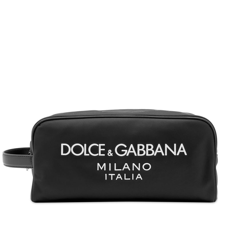 Potovalna torba Dolce & Gabbana Nylon Logo Wash Bag Black Črna | BT0989AG182-8B956