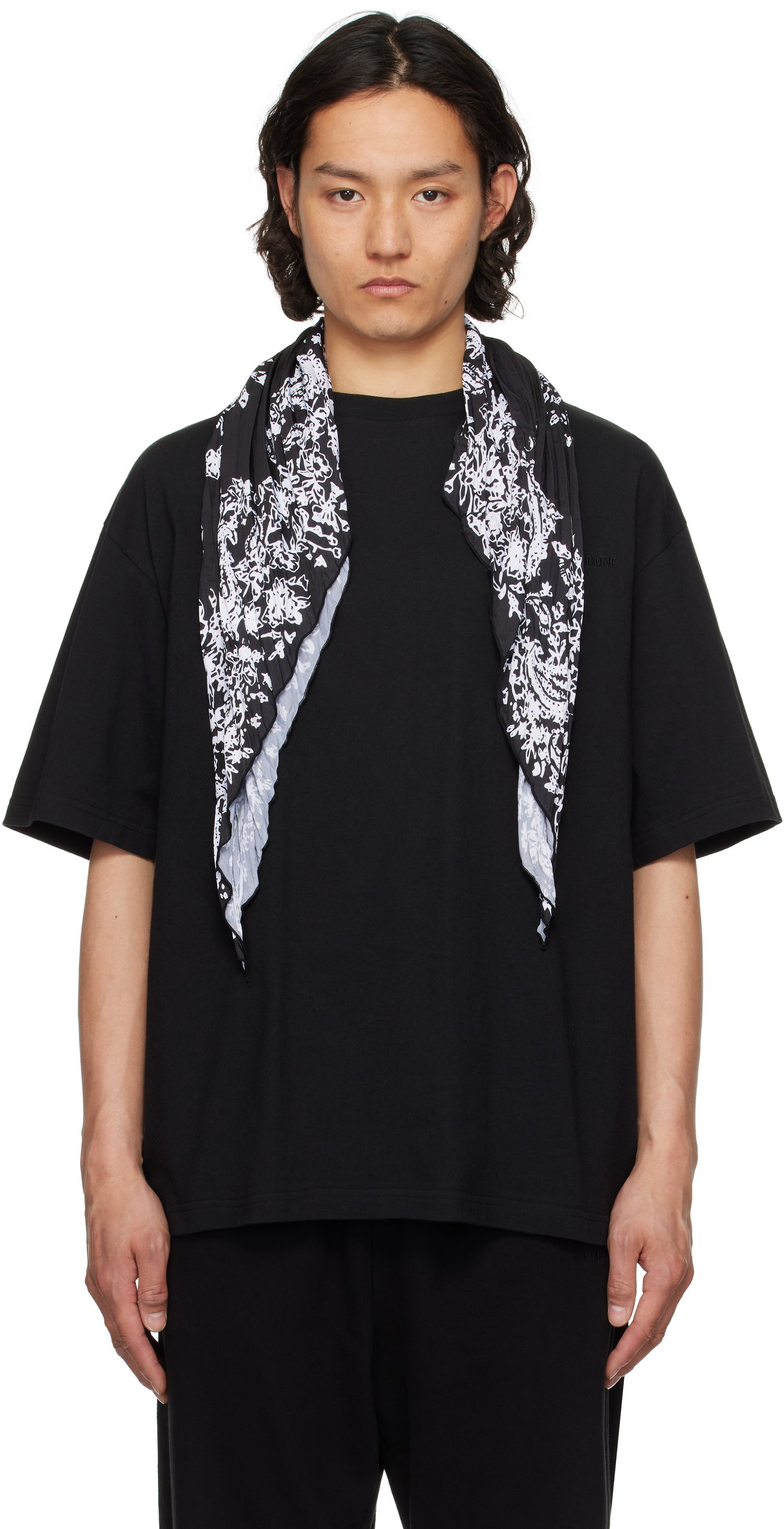 Majica We11done We11done Wrinkled Muffler T-Shirt Črna | WD-TT1-25-732-U-BK, 0