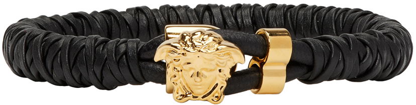 Zapestnica Versace Versace Woven Medusa Bracelet Črna | DG06691 DMTN