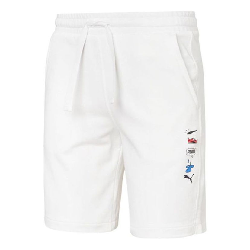 Kratke hlače Puma Graphic Print Shorts Bela | 532036-02