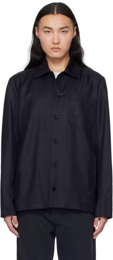 Srajce A.P.C. Button-Up Regular-Fit Overshirt Modra | LYAAV-H02991, 0