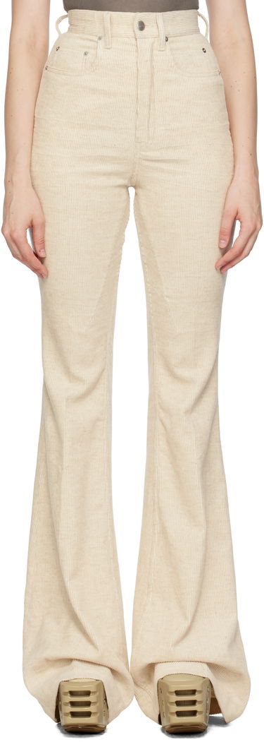 Hlače Rick Owens Rick Owens Bolan Bootcut Corduroy Trousers Bež | RP02E4329 MLC, 0