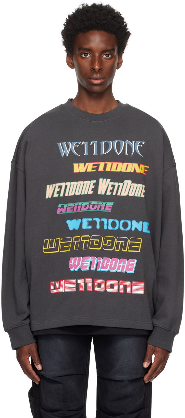 Pulover We11done We11done Graphic Sweatshirt Siva | WD-TP5-19-114-U-CH