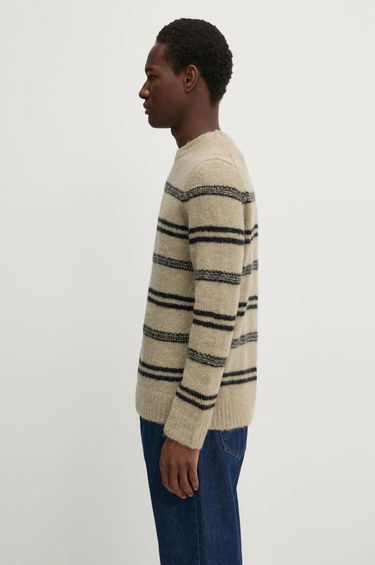 Pleteni pulover Samsoe Samsoe Samsoe Samsoe SAARIN Striped Wool Sweater Bež | M24300098, 1