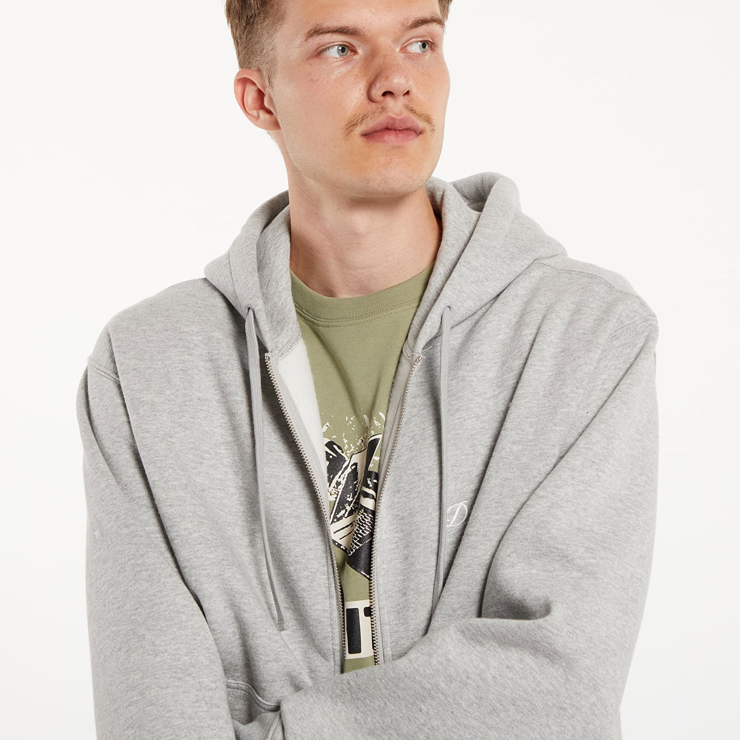 Pulover Dime Gray Cursive Hoodie Siva | DIMESU2427GRY, 1