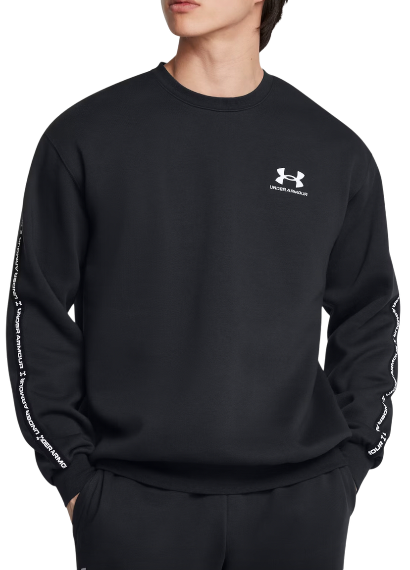 Pulover Under Armour Fleece Crew Taping Sweatshirt Črna | 1389357-001