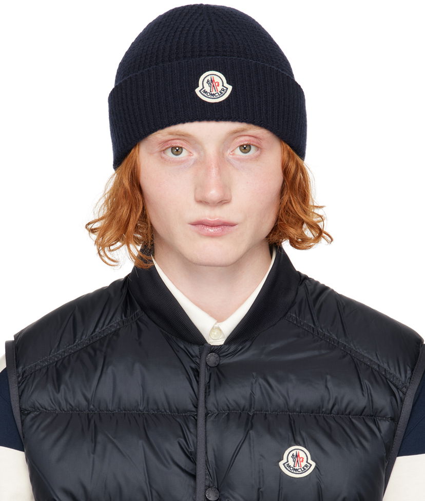 Beanie Moncler Navy Wool & Cashmere Beanie Mornarica | J20913B00023M4281