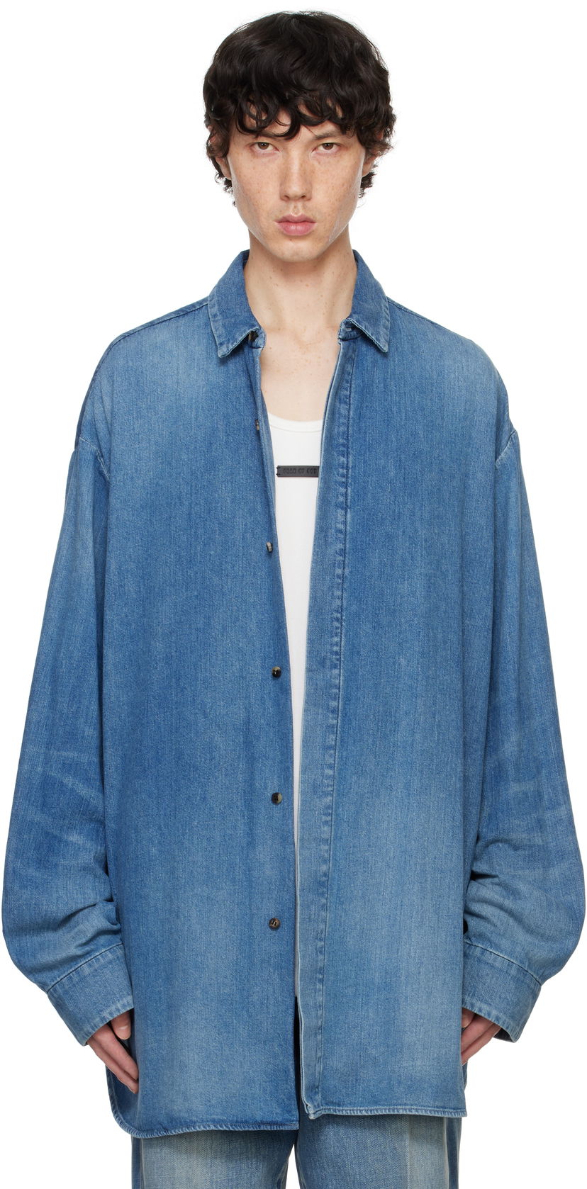 Srajce Fear of God Vented Denim Shirt Modra | FG24FW50-1018DNM