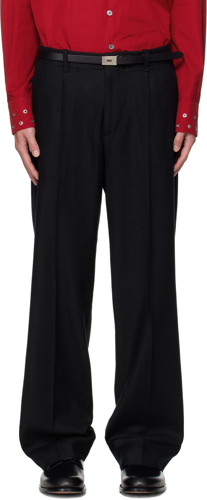 Hlače OUR LEGACY OUR LEGACY Borrowed Pinstripe Trousers Črna | M4254BC