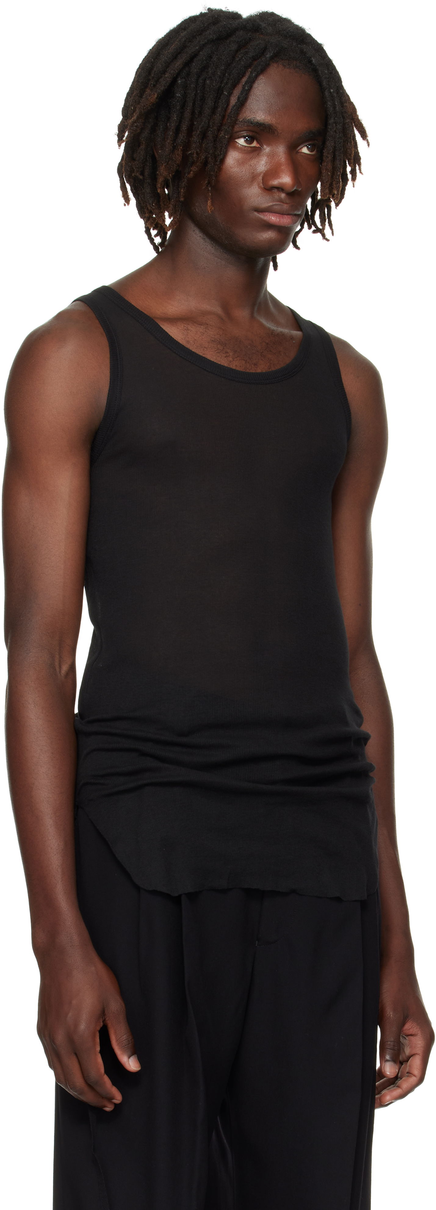 Majica brez rokavov Ann Demeulemeester Ann Demeulemeester Boris Ruched Tank Top Črna | B0011785-FA434-099, 1