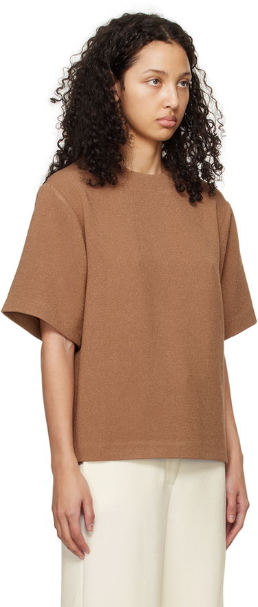 Majica Anine Bing Maddie Relaxed-Fit Wool-Blend T-Shirt Rjava | A-07-9806-200, 1