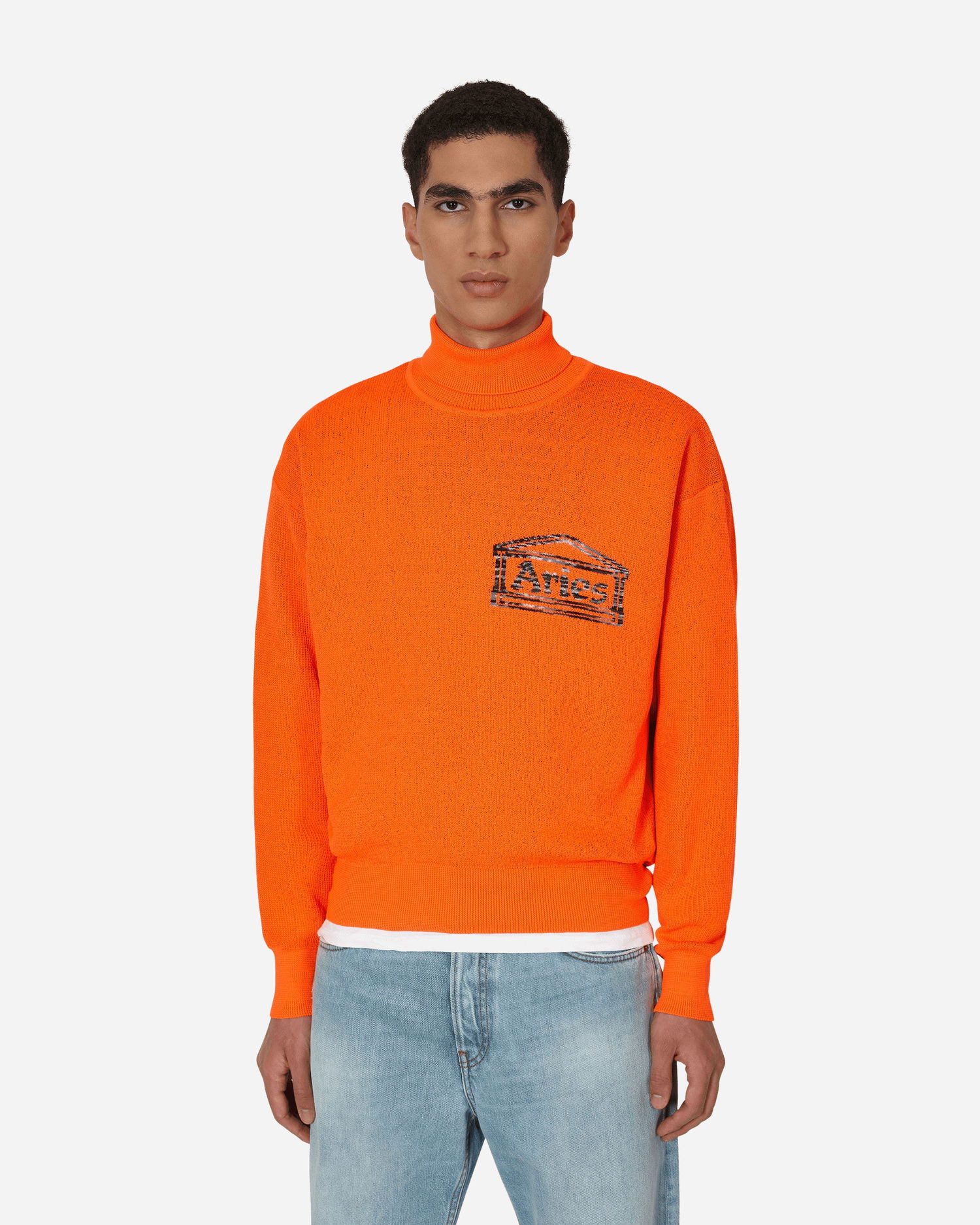 Pleteni pulover Aries Temple Fluro Turtleneck Sweater Oranžna | FTAR20024 ORG, 0