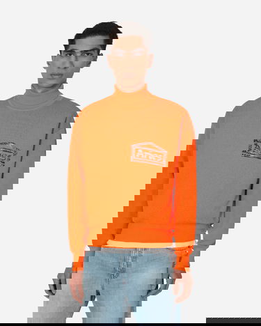 Pleteni pulover Aries Temple Fluro Turtleneck Sweater Oranžna | FTAR20024 ORG, 0