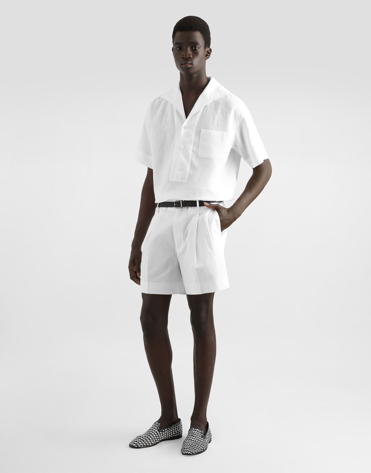 Kratke hlače Dolce & Gabbana Dolce & Gabbana Gabardine Shorts With Double Darts Bela | GP10WTFUFNVW0800, 1