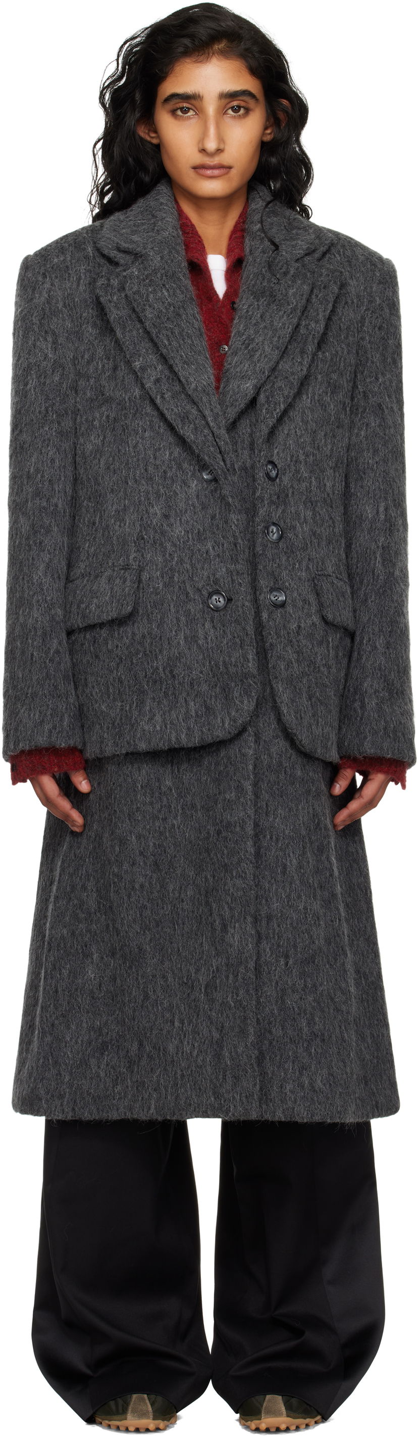 Plašči Andersson Bell Andersson Bell Layered Blazer Coat Siva | awa719w