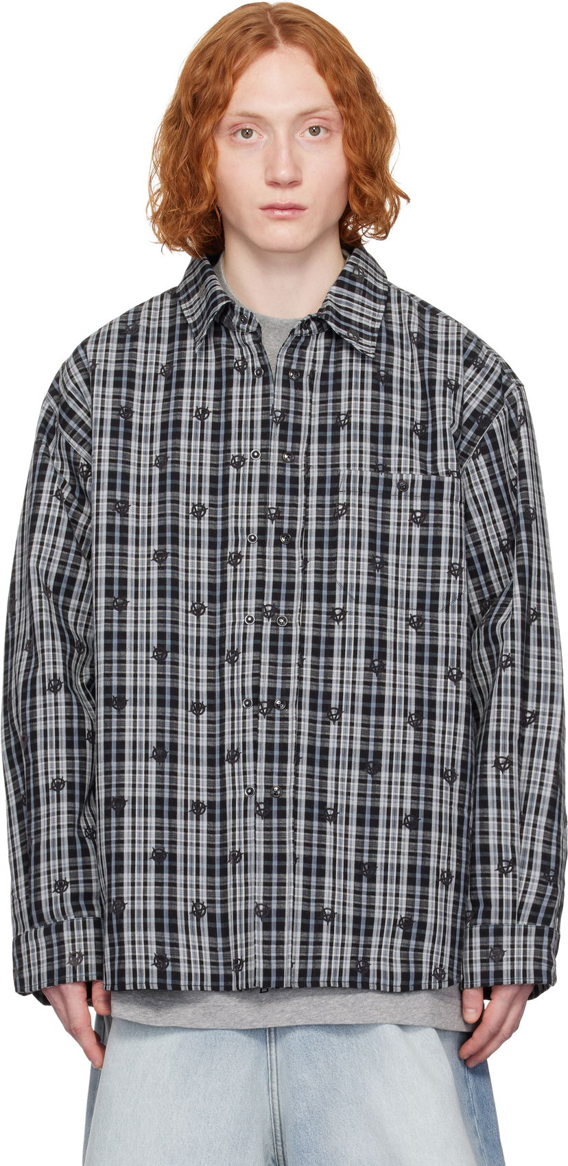 Srajce VETEMENTS Vetements Padded Flannel Overshirt Modra | UA66SH460N