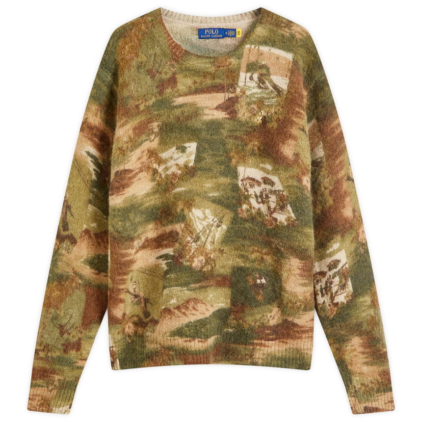 Pleteni pulover Polo by Ralph Lauren Ski Camo Knit Sweater Zelena | 710956204001