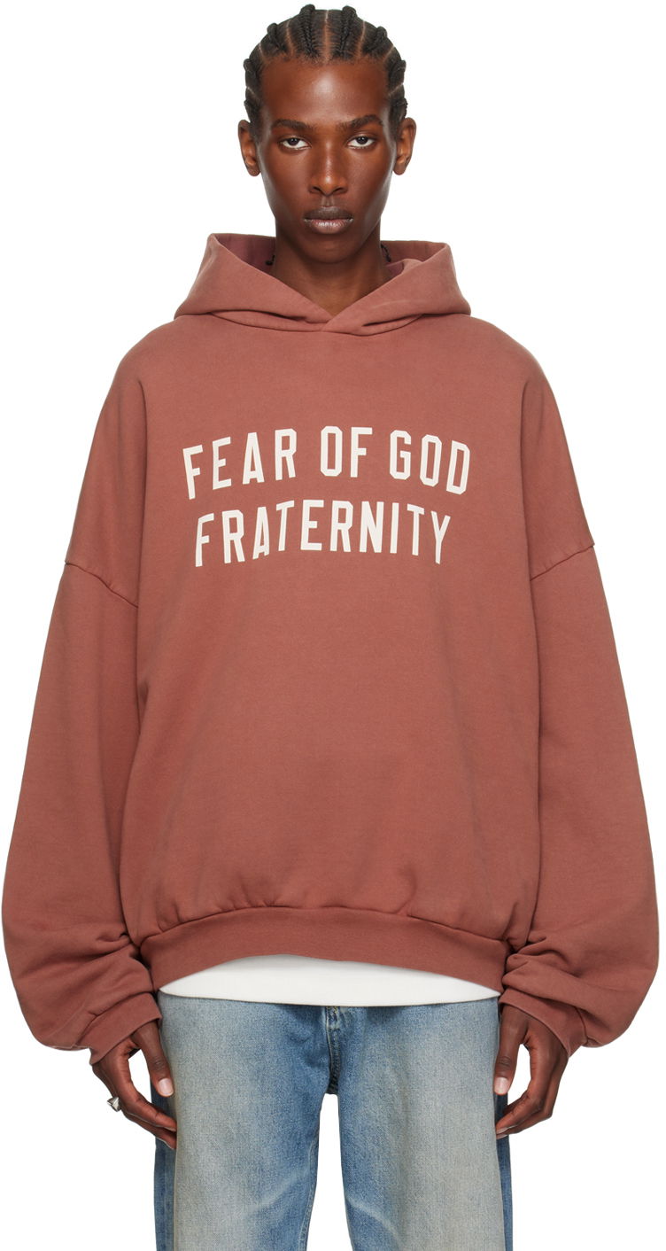 Pulover Fear of God Heavyweight Fraternity Hoodie Bordo | 192BT244816F