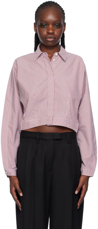 Srajce rag & bone Morgan Striped Cropped Shirt Rdeča | WAW23HA0214621, 0