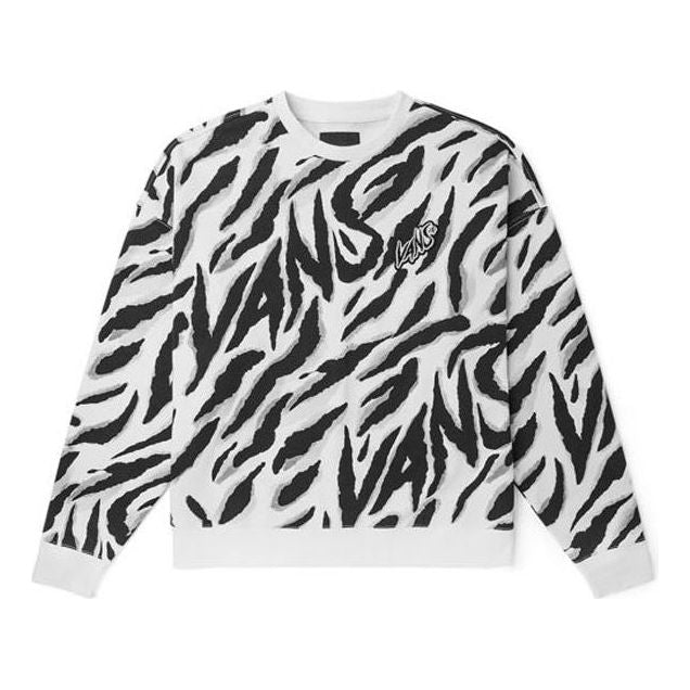 Pleteni pulover Vans Vans Tiger Stripes Pattern Pullover Bela | VN0002BPYM8