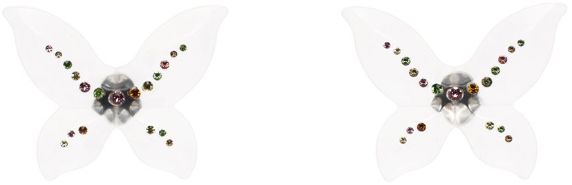 Uhani Blumarine Blumarine Butterfly Earrings with Multicolored Crystals Večbarvna | P422W241A