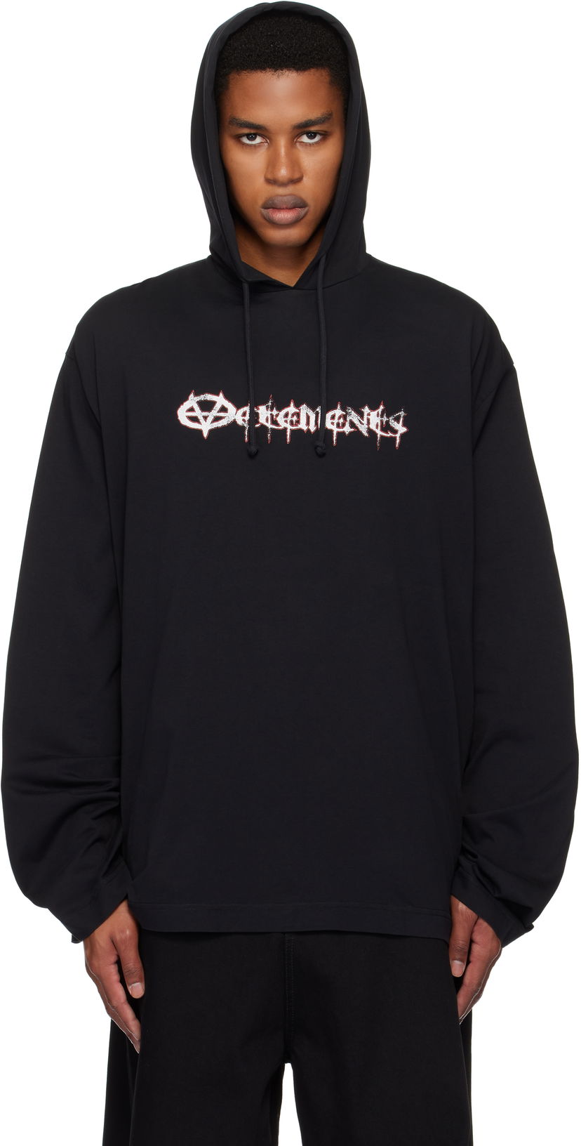 Pulover VETEMENTS Reaper Black Graphic Print Hoodie Črna | UA66HD850B