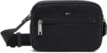 Torba za čez ramo BOSS Embossed Geometric Pattern Crossbody Bag Črna | 50548071, 0
