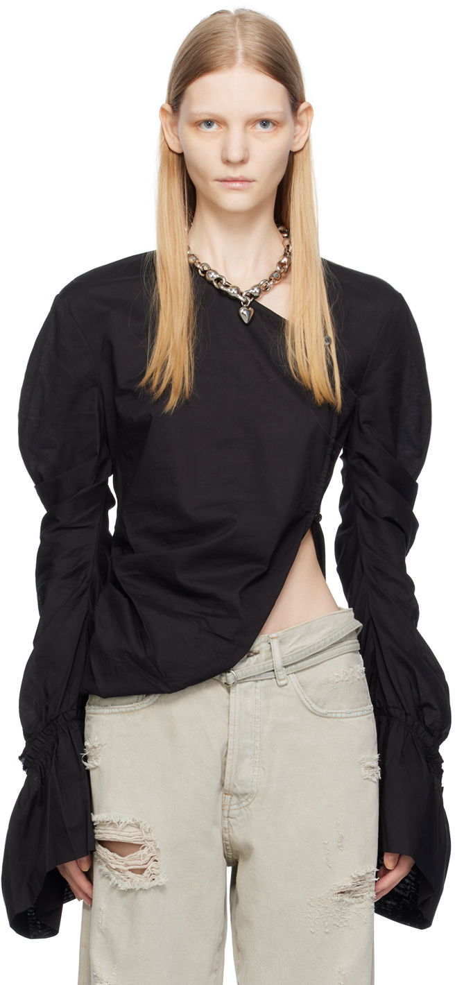 Oblačila Acne Studios Asymmetric Blouse Črna | AC0638-