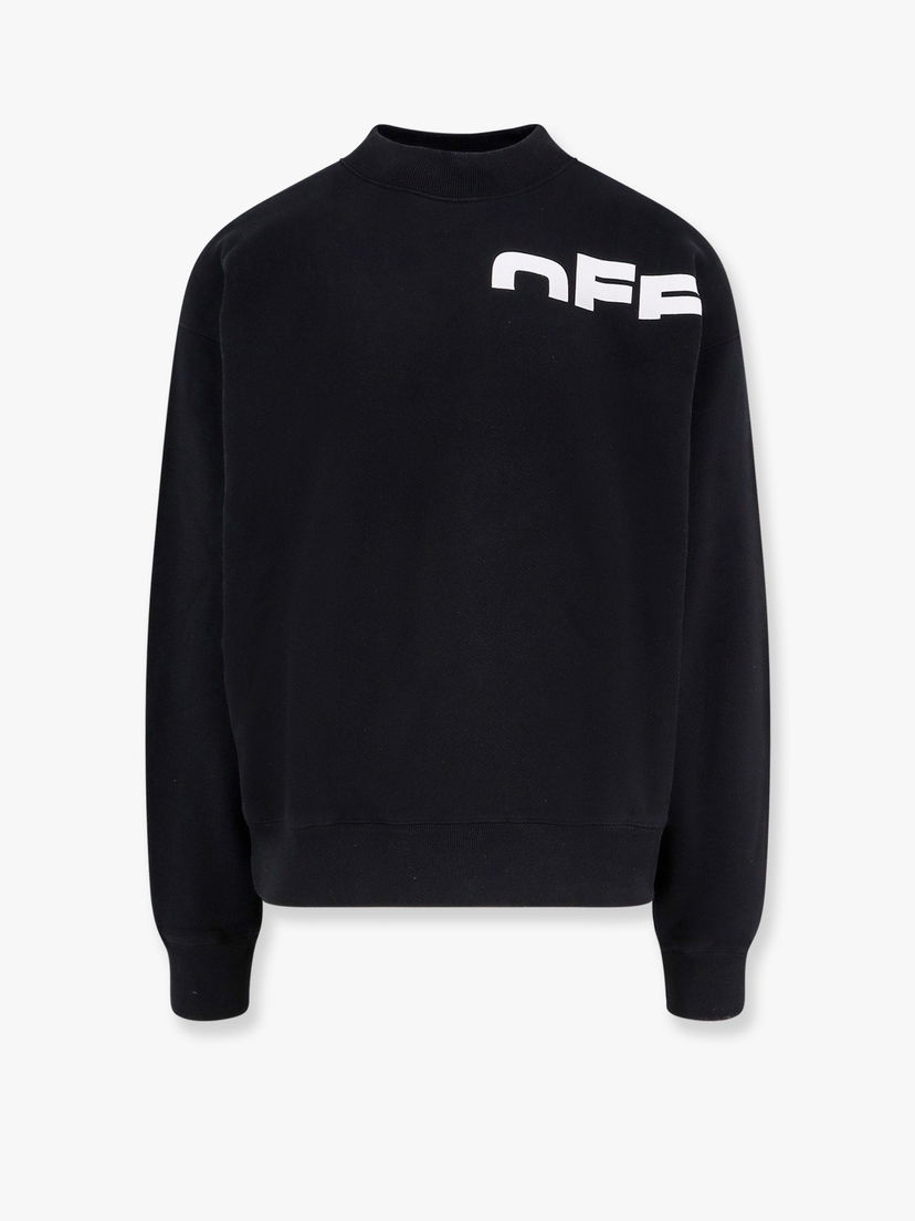 Pulover Off-White Black Sweatshirt with Logo Print Črna | OMBA054S25FLE0031001