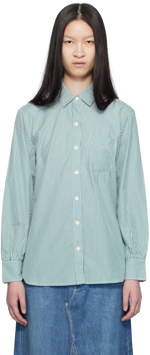 Srajce rag & bone Rag & Bone Maxine Striped Shirt Zelena | WAW23SA041ZE41, 0