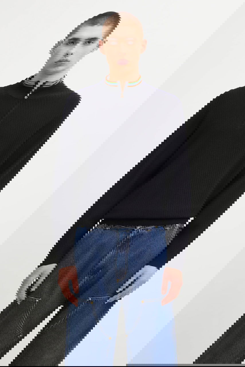 Pleteni pulover Paul Smith Paul Smith Wool Half-Zip Sweater Mornarica | M1R.548Z.T02825, 0