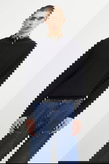 Pleteni pulover Paul Smith Paul Smith Wool Half-Zip Sweater Mornarica | M1R.548Z.T02825, 0