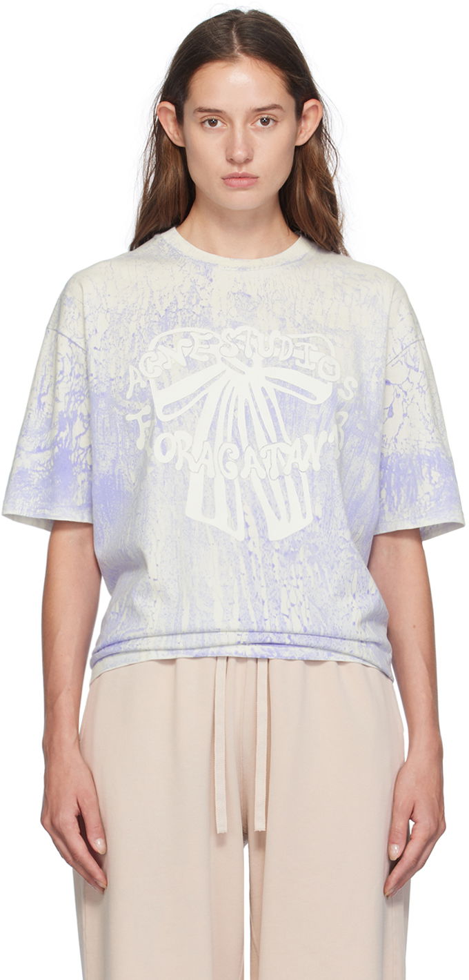 Majica Acne Studios Plaster Print T-Shirt Modra | CL0298-