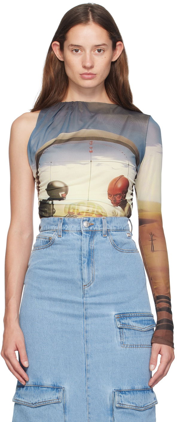 Majica GCDS Creatures One-Shoulder T-Shirt Večbarvna | A2CW2801TE3, 0