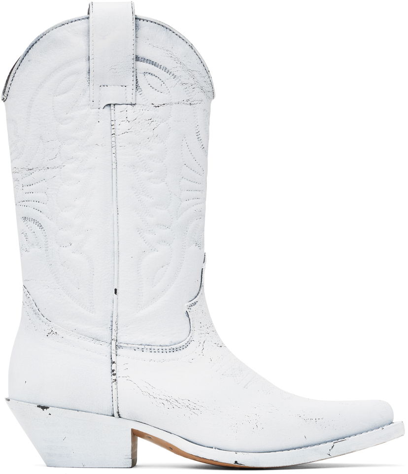 Oblačila Maison Margiela MM6 Maison Margiela Painted Cowboy Boots Bela | S66WW0093 P8299