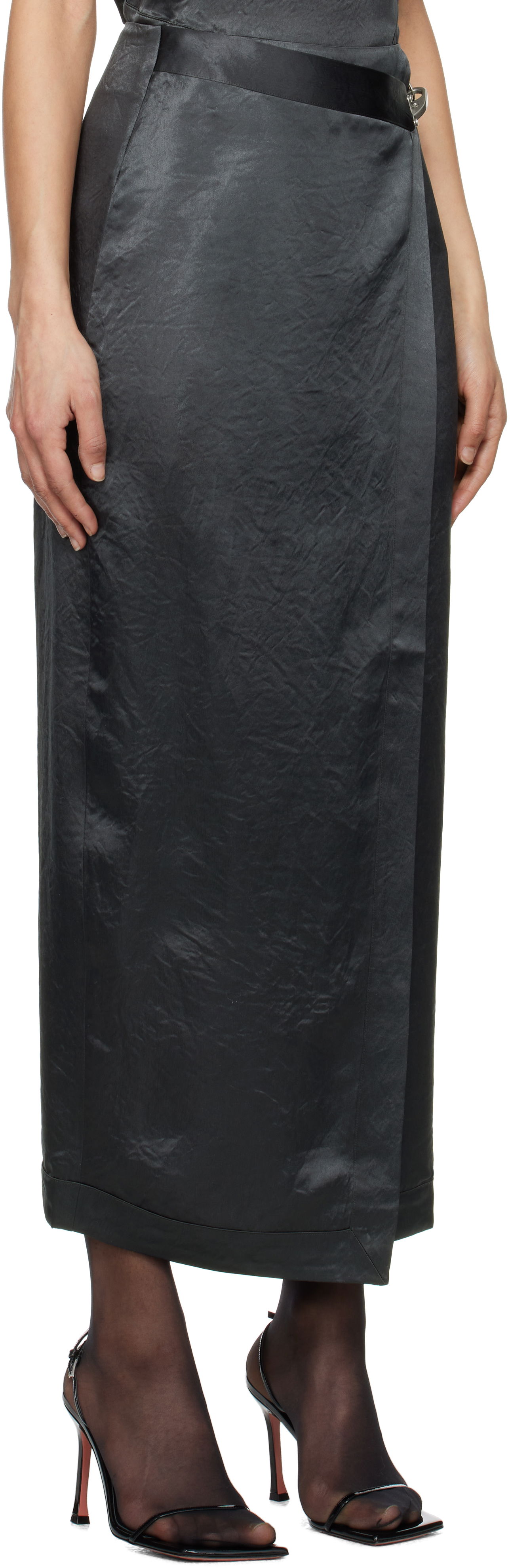 Krila Nanushka Nanushka Grisel Maxi Wrap Skirt Črna | NW25RSSK03277, 1