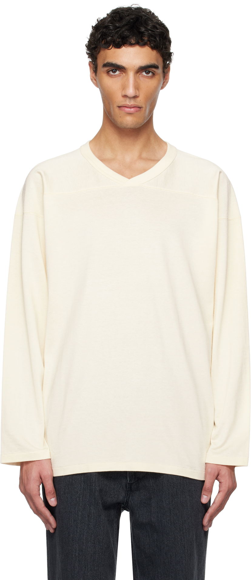 Pleteni pulover NANAMICA nanamica Rayon Cotton Long Sleeve T-Shirt Bež | S25SH015U