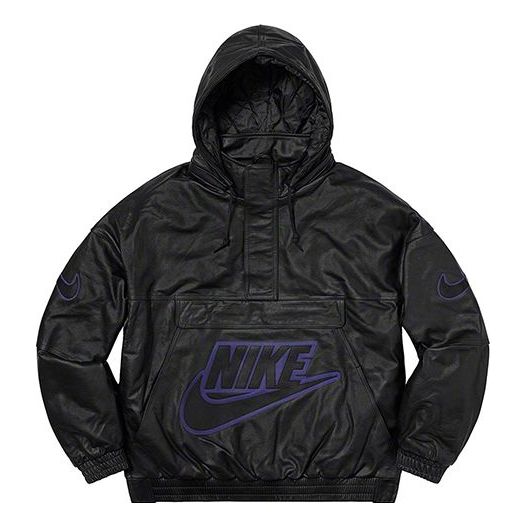 Vetrovka Supreme Supreme x Nike Leather Anorak Črna | SUP-FW19-10724