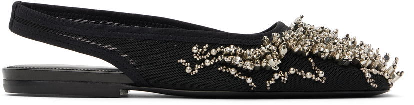 Modni dodatki Dries Van Noten Dries Van Noten Embellished Mesh Slingback Ballerinas Črna | WS251-1617-800