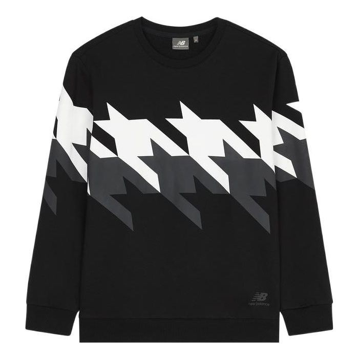 Pleteni pulover New Balance Houndstooth Sweatshirt Črna | 5CC37253-BK, 0