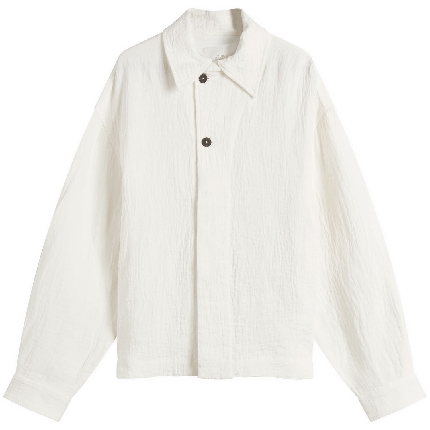 Srajce Studio Nicholson Studio Nicholson Overshirt, Size Large Bela | RICKSNM-1191-PCH, 0