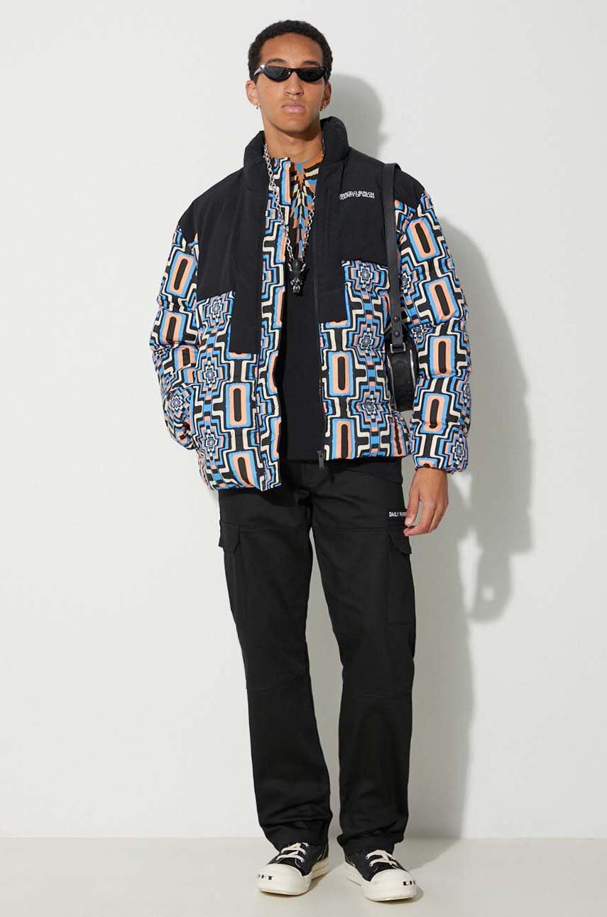 Puhovka Marcelo Burlon Optical Cross Block Puffer Jacket Črna | CMEJ001F23FAB0023310, 1