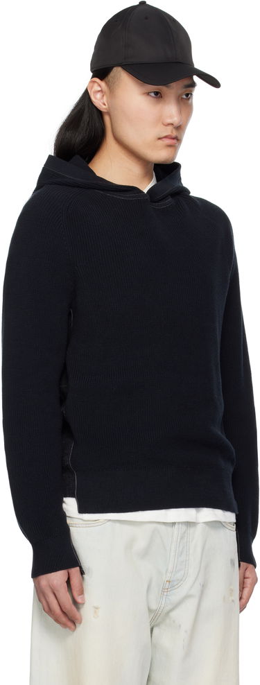 Pleteni pulover rag & bone rag & bone Gabe Spliced Hoodie Mornarica | MBS25S026SD26, 1