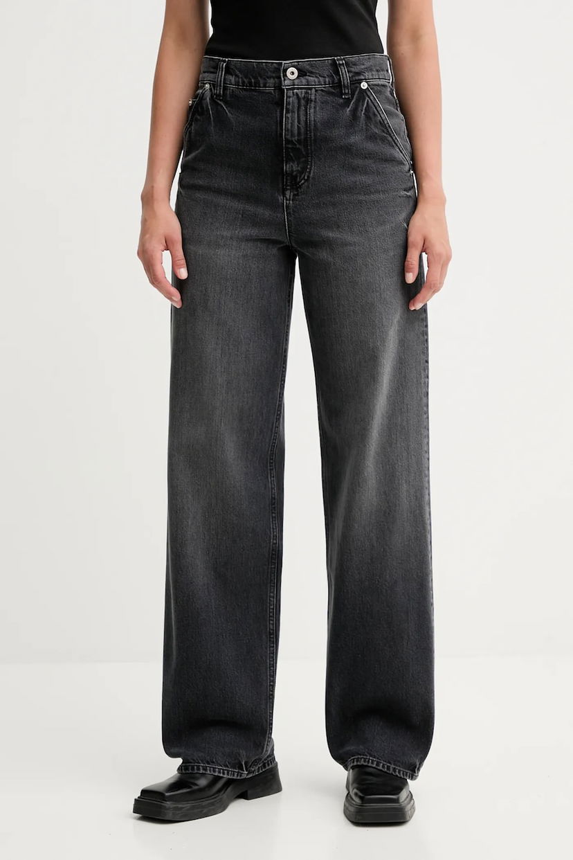 Kavbojke KENZO Kenzo x Futura High-Waisted Wide-Leg Jeans Črna | FF62DP2356C8