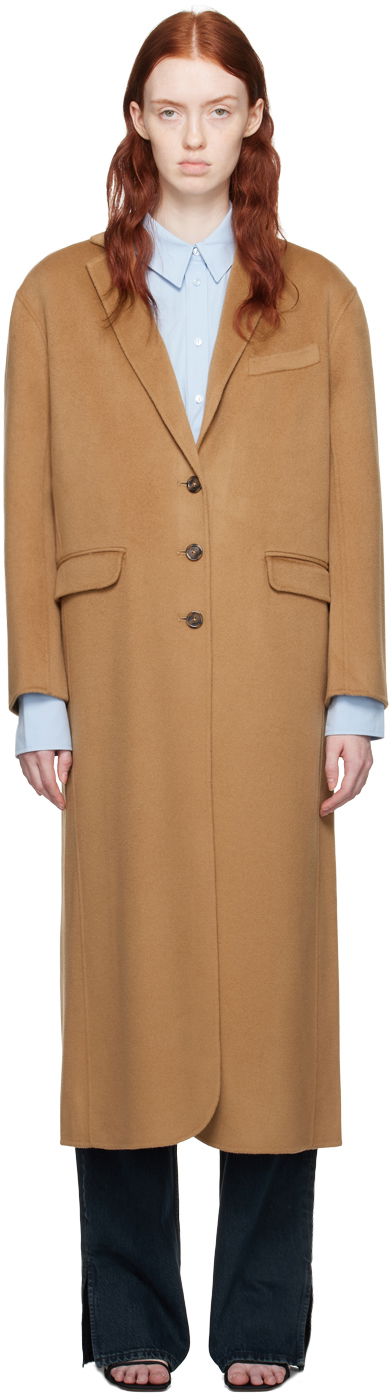Plašči Anine Bing Quinn Long Wool Coat Bež | A-01-4163-200