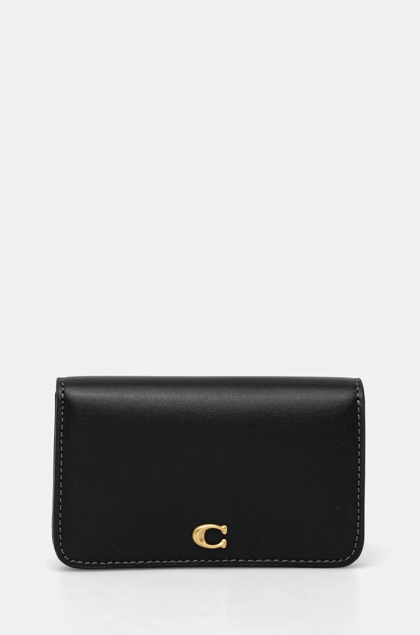 Denarnica Coach Leather Slim Fold Wallet Črna | CR990, 0
