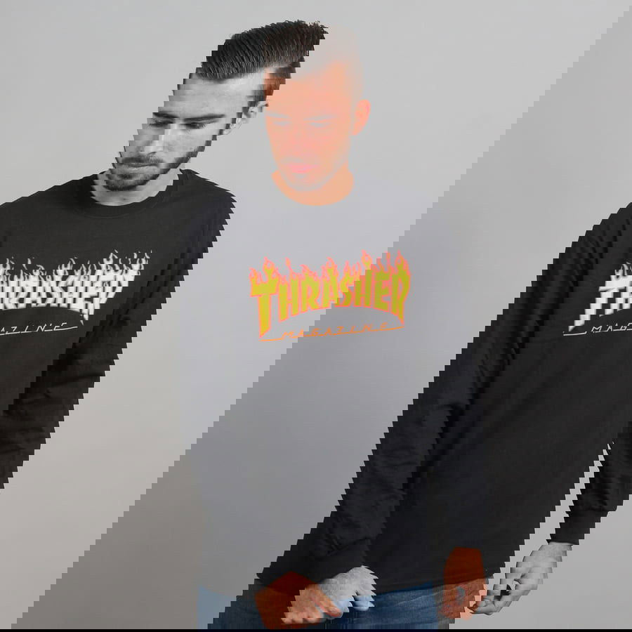 Majica Thrasher Flame Logo Tee Črna | 024771, 0