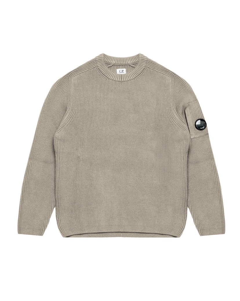 Pleteni pulover C.P. Company Ribbed Crew Neck Knit Bež | 19CMKN017A005558G-356